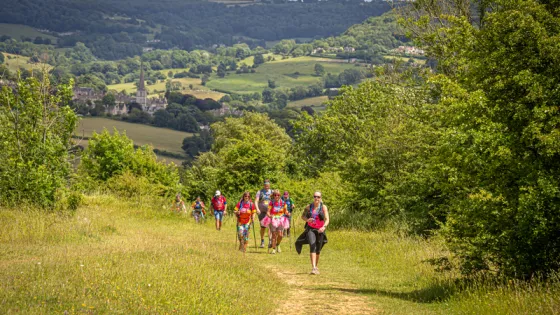 Walkers in field