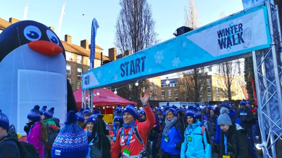 Winter walk start line