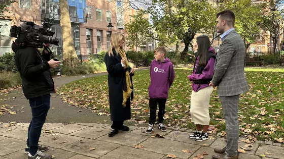 Edith Bowman interviews young people for The One Show