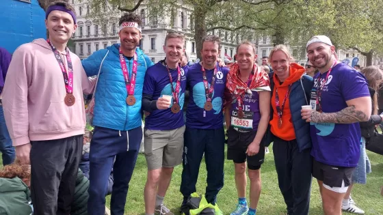 Group of marathon runners after race