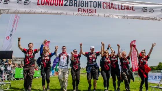 Walkers under London 2 Brighton Finish Banner