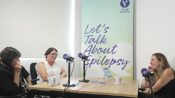 Podcast recording with experts in the field of epilepsy and a mum of a child with epilepsy.