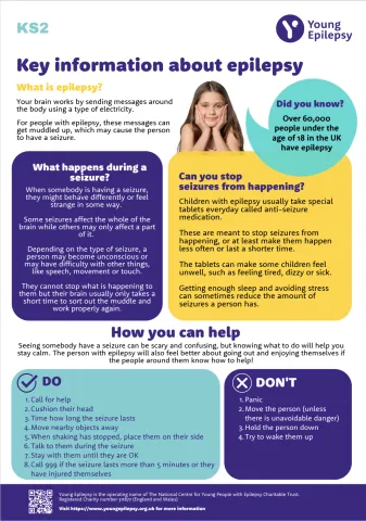 Information sheet on epilepsy for KS2 schools