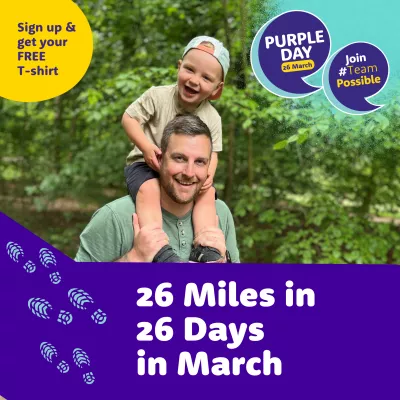 Father and son on a 26 miles for 26 days challenge for Purple Day | Young Epilepsy