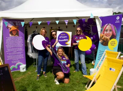 The Young Epilepsy team posing for a picture at CarFest