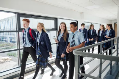 students in corridor