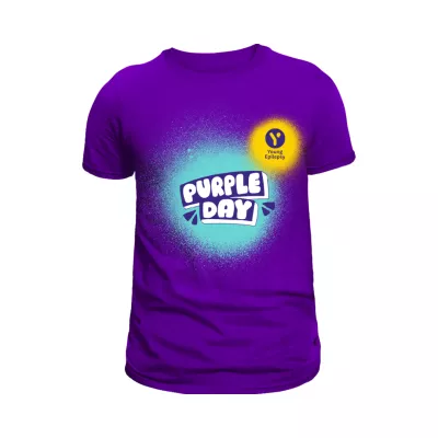 Purple t-shirt with purple day logo