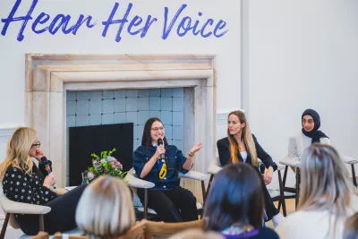 Ellie Henry and Hum Fleming speak at Hear Her Voice