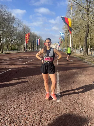 Women posing in running gear 