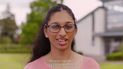Tee, a young woman, talks to camera about Young Epilepsy, saying 'Together, we create possible'.