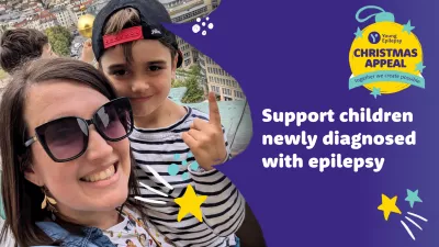 Thumbnail for Young Epilepsy Christmas Appeal Film - Mum and son smiling with Christmas messaging.