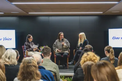 A panel of women discuss how epilepsy has affected them at Hear Her Voice 2026.