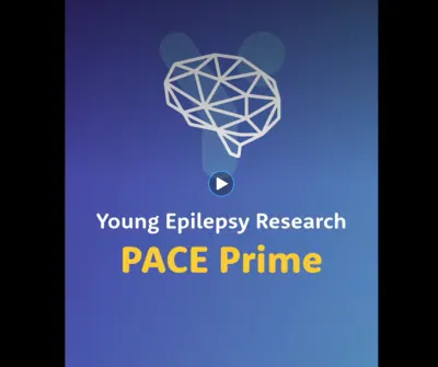 A Youtube thumbnail describes 'Young Epilepsy Research: PACE Prime'