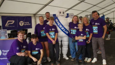A group of Purple Day activists pose together.