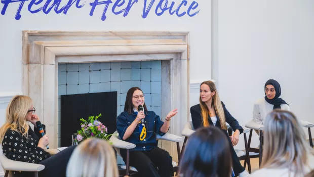 Ellie Henry and Hum Fleming speak at Hear Her Voice