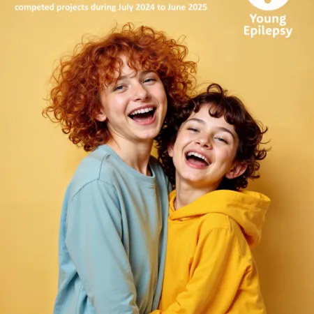 A research report has two smiling children against a yellow background.