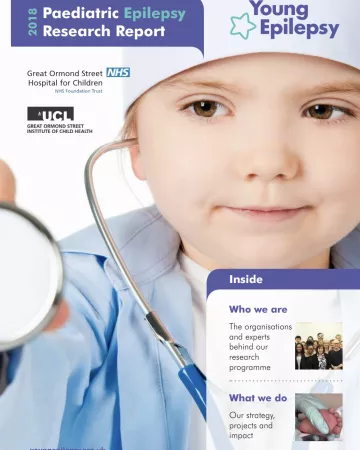 A young girl in a stethoscope is depicted on the Research Report 2018 cover.