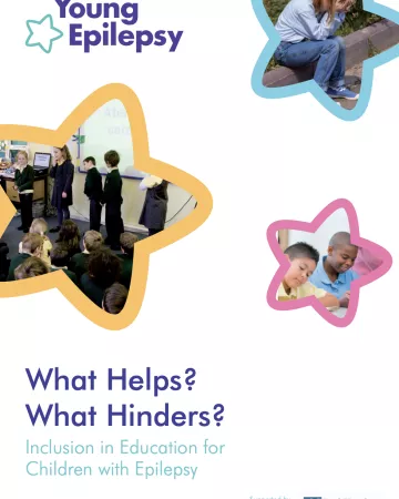 Three photos in star-shaped frames are depicted on the cover of the What Helps What Hinders 2012 cover.