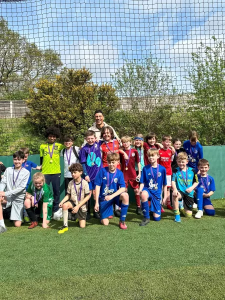 A group of children who took part in the football camp