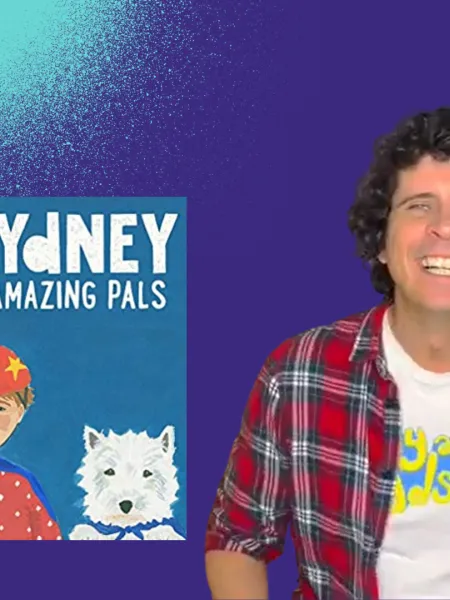 Andy from Cbeebies and the book Super Sydney and His Amazing Pals