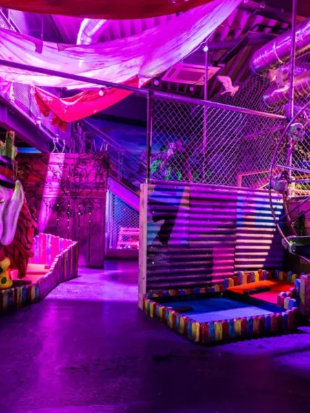 A view inside the Junkyard golf venue in Shoreditch, London