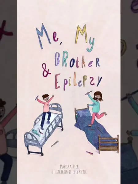 A book cover shows 'Me, My Brother & Epilepsy'.