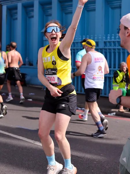 Excited London Marathon Runner