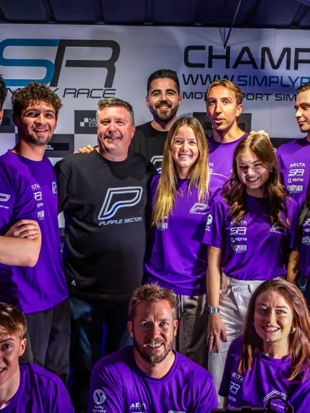 A group of young people gather for Purple Sectors.